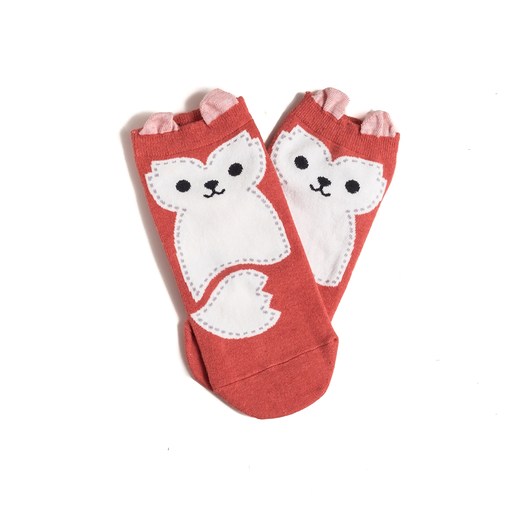 Rude skarpetki z liskiem i uszkami 3D CandySox