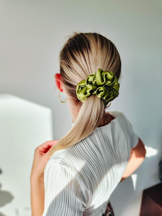 gumki do włosów Gumka jedwabna, scrunchie, frotka juicy apple MAXI