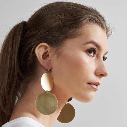 kolczyki z mosiądzu Duże lekkie kolczyki koła Filotes