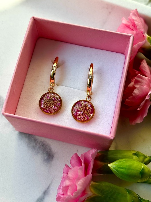 kolczyki - inne Kolczyki różowa wiosna