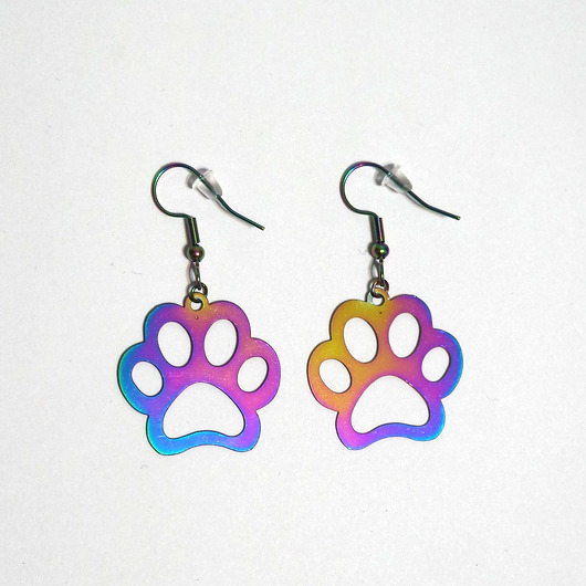 kolczyki - inne Kolekcja Starlight - kolczyki Łapki - stal