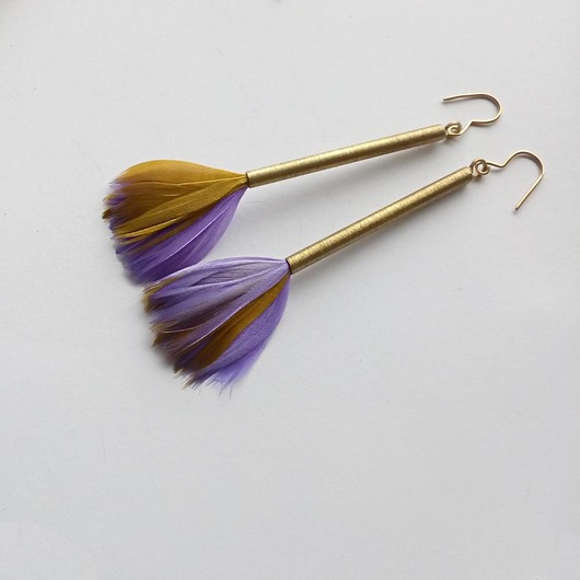 kolczyki z piórami PIÓRKO kolczyki