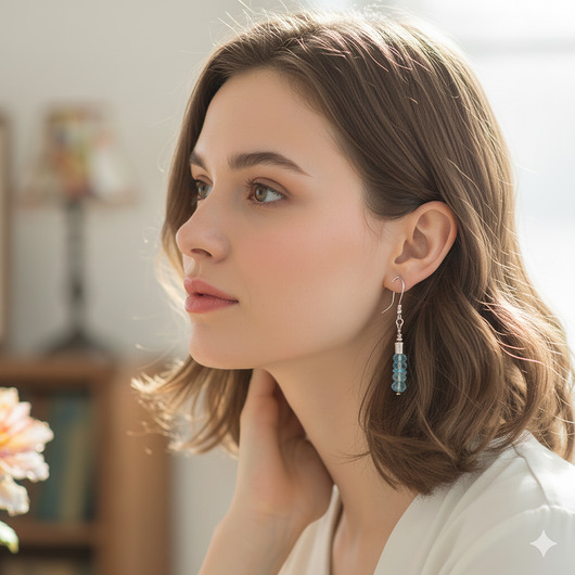 kolczyki srebrne Topaz i srebro 925 - eleganckie klasyczne kolczyki