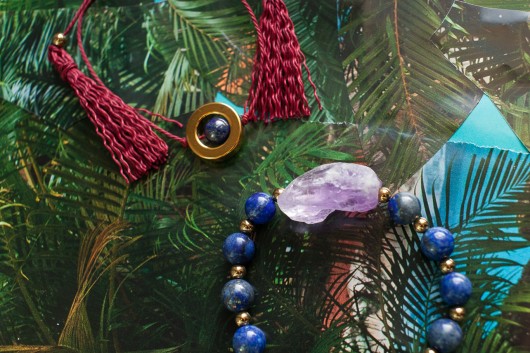 komplet: lapis lazuli, hematyt, ametyst lovina