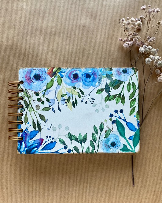 notatniki i albumy Akwarelowy mini album dla dziewczynki - chrzest, komunia, urodziny