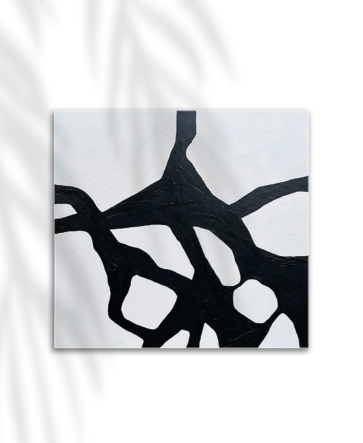 obrazy Obraz na płótnie abstrakcyjny Black Mirror II 70 x 70 cm