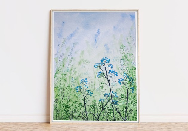 obrazy Oryginalna akwarela. Łąka 24x32