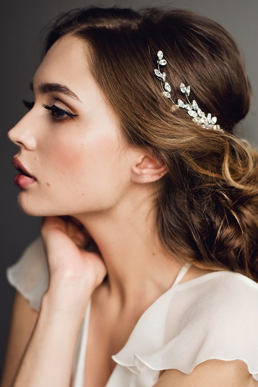 Ślubne ozdoby do włosów Grzebyk do włosów AZALEA