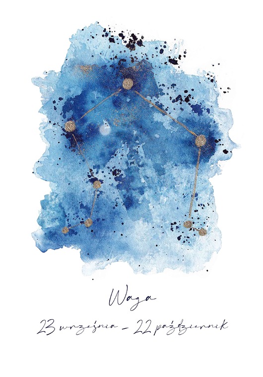 Plakat Gwiazdozbiór Wagi Znak Zodiaku WAGA My Moment