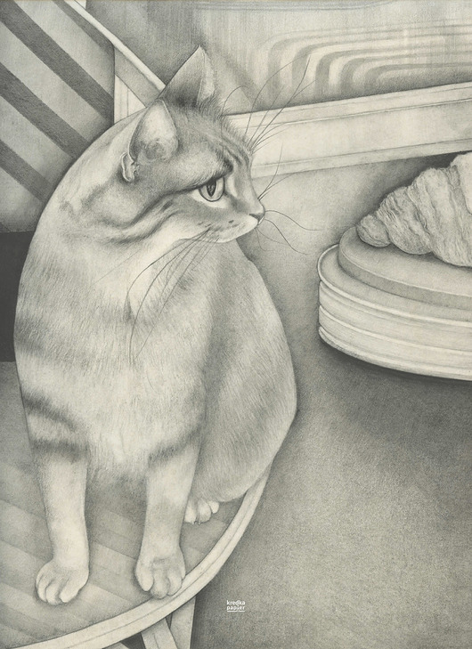 plakaty Plakat Gattino e croissant