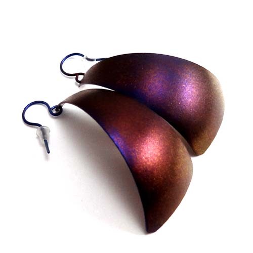 kolczyki wire wrapping asymetryczne cięcie z tytanu