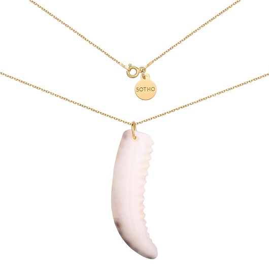 złote naszyjniki Złoty naszyjnik z kłem rekina