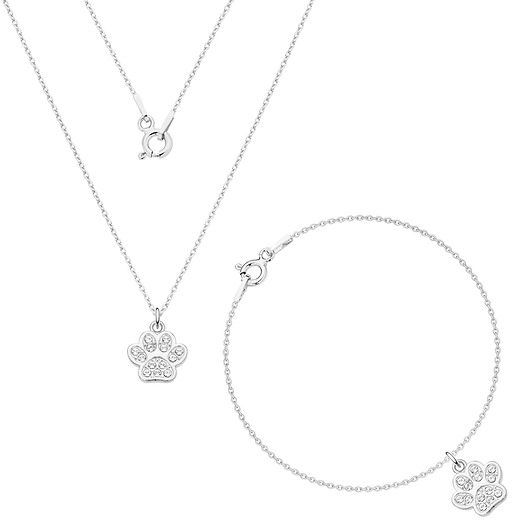 Komplet psia łapka z kryształami Swarovski /274/ MYNESS