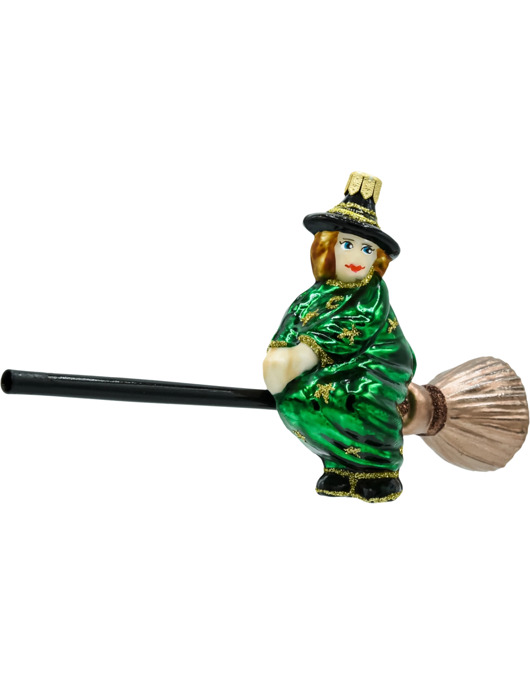 bombki Bombka choinkowa: Czarownica na miotle: zielona