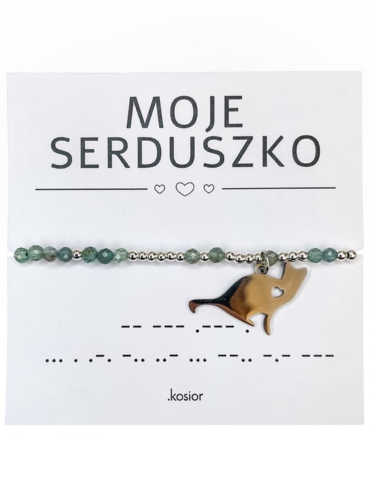 bransoletki na sznurku Bransoletka z kamieni naturalnych Apatyt, Hematyt 10% na zwierzaki