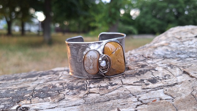 bransoletki wire wrapping Pustynia - bransoletka regulowana