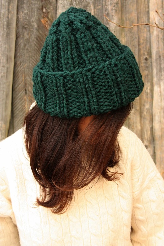 czapki damskie Czapka beanie leśna zieleń