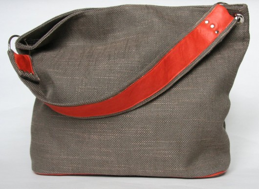 Torba worek brąz z pomarańczem Balik Hand Made