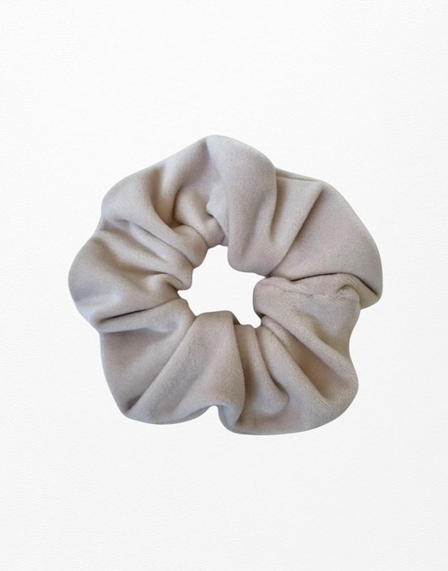 gumki do włosów Gumka frotka scrunchie welurowa beżowa
