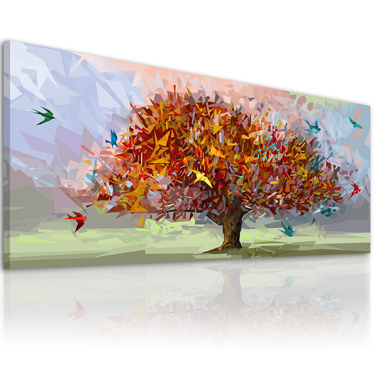 grafiki i ilustracje Grafika na płótnie-DRZEWO ORIGAMI- 150x60cm