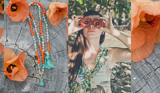 GOOD VIBES MALA naszyjnik z agatu i howlitu /// NOMAD ACCESSORIES