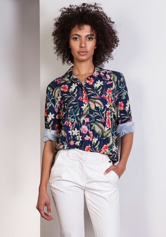 Koszula oversize, K108 kwiaty Lanti