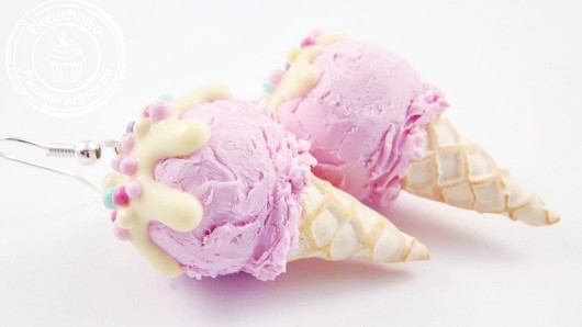 kolczyki lody truskawkowe pastelowe Piecuchowo