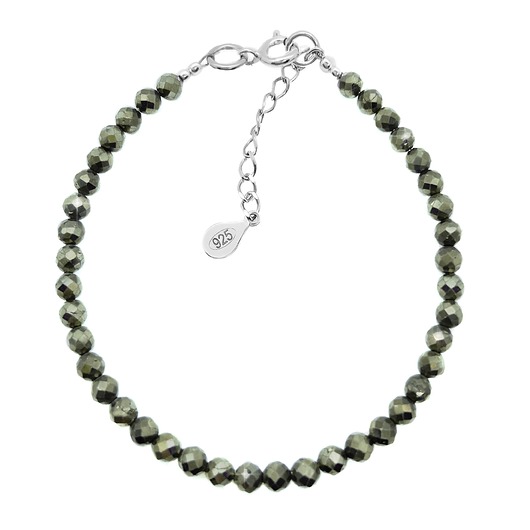 Srebrna bransoletka z naturalnymi pirytami IVE Jewelry