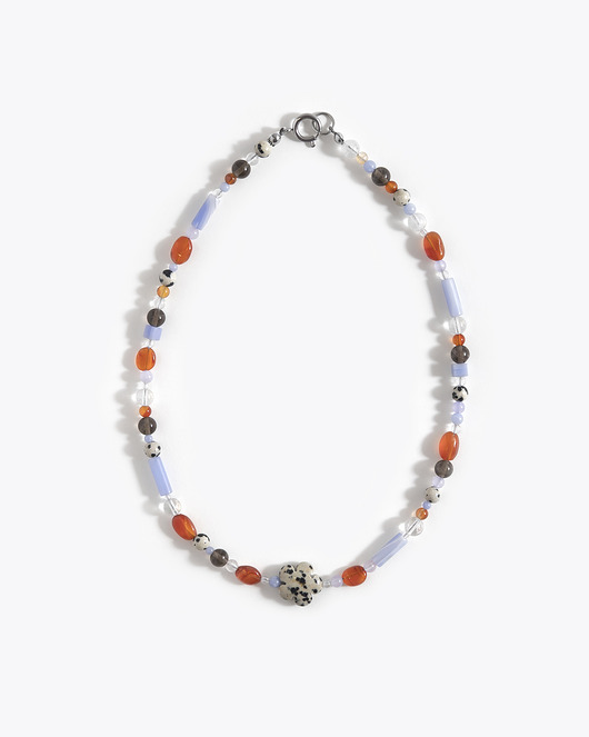 kolie Niebiesko-pomarańczowy naszyjnik z kamieni naturalnych