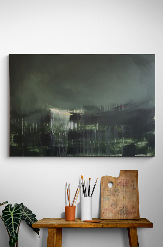 obrazy Obraz na zamówienie kupującego - abstrakcyjny pejzaż - 70x100 cm