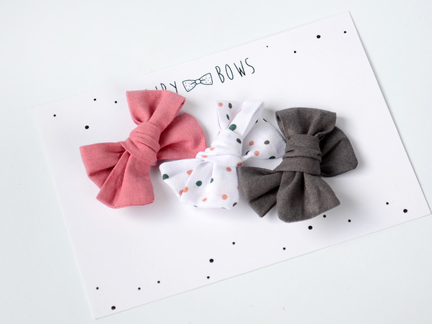 Spinki mini kokardki 3 sztuki zestaw FairyBows