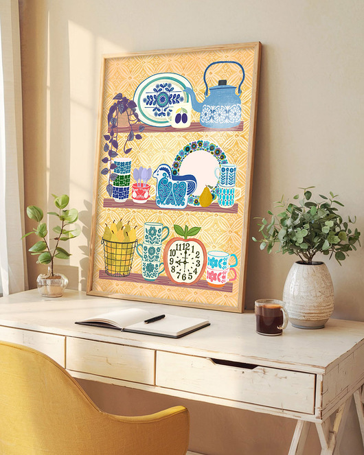 plakaty Półka w stylu ethno - plakat 50x70 cm