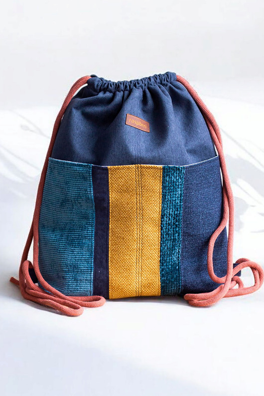 plecaki Kolorowy workoplecak z kieszeniami patchwork