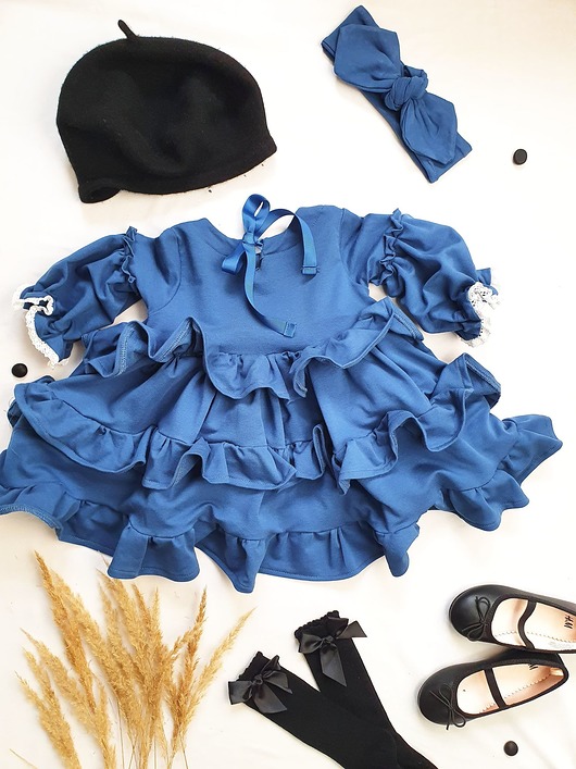 sukienki dla dziewczynki Sukienka Dresowa  Blue  Frill