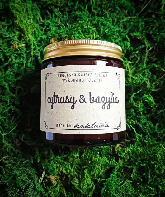 świeczniki i świece CYTRUSY, BAZYLIA - świeca sojowa 120ml