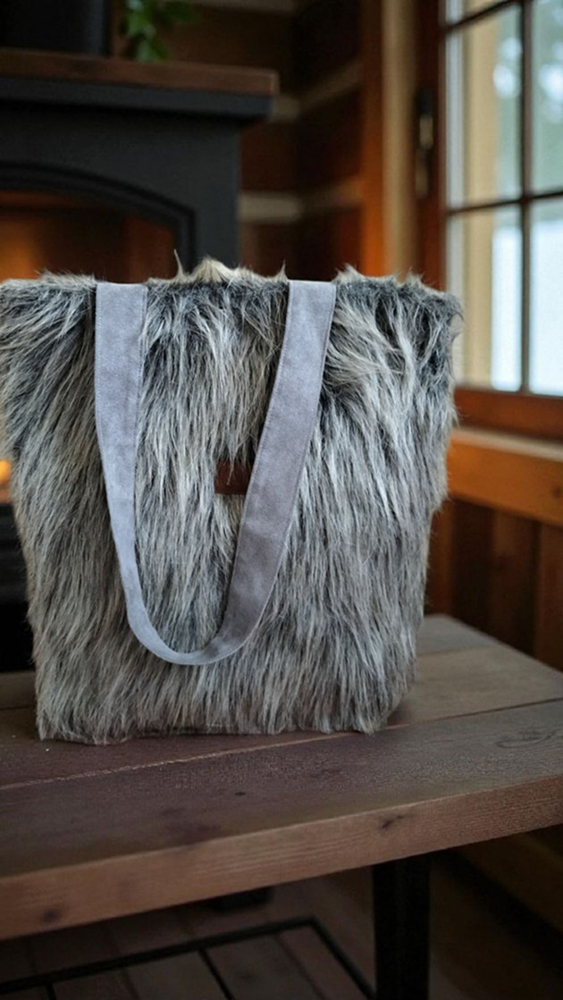 torby na ramię Wolf - miłe futerko