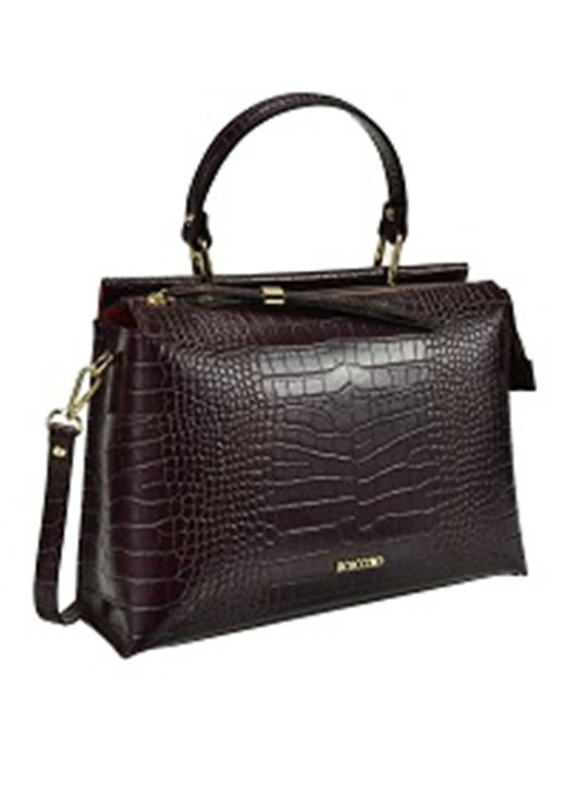 torebki do ręki Torba skórzana - Aktówka śliwkowa (5976)