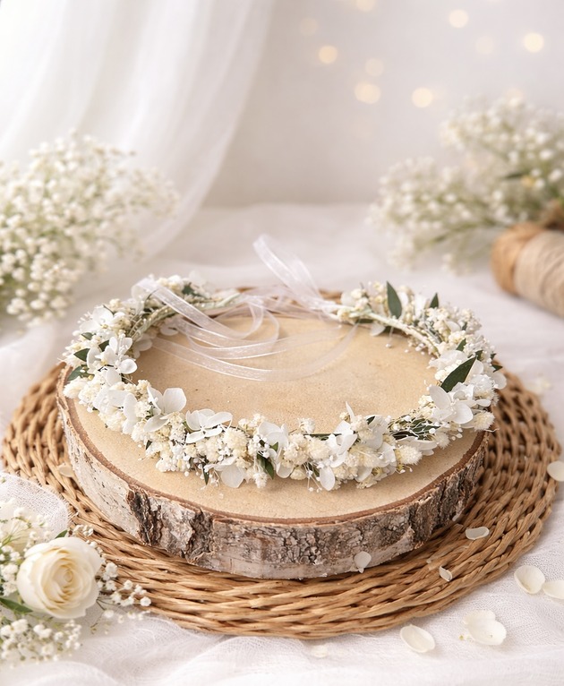 wianki komunijne Wianek na głowę zieleń i biel