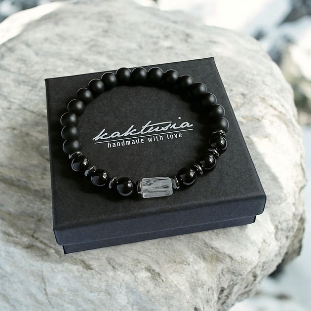 biżuteria męska OCZYSZCZENIE,OCHRONA, SIŁA : kryształ górski, turmalin, onyks