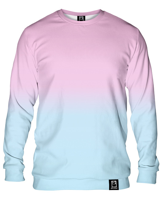 bluzy męskie Bluza Bez Kaptura Męska DR.CROW Ombre Pink Blue