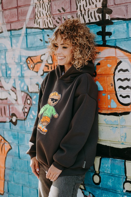 bluza z kapturem damska Bluza oversize Bart Teddy dla mamy i taty
