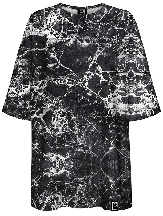 t-shirt damskie DR.CROW T-shirt Damski Oversize Marble Black