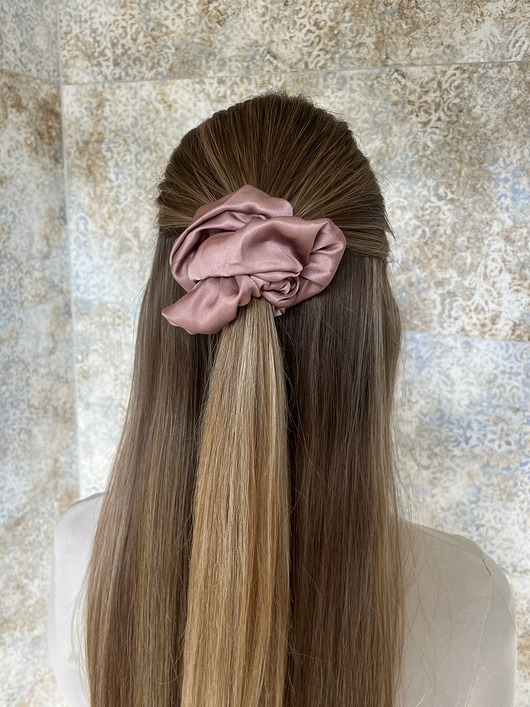 gumki do włosów Gumka scrunchie 100% wiskoza róż