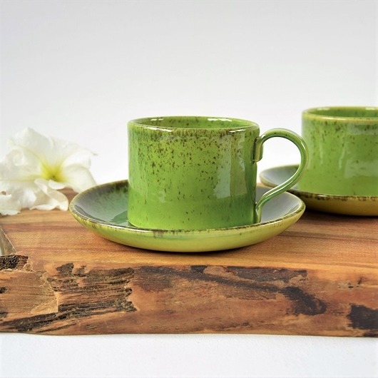 filiżanka ceramiczna ze spodkiem hand made Ceramika Tyka