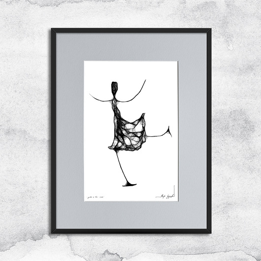 grafiki i ilustracje Oprawiona grafika - nr 121 - łyżwiarka