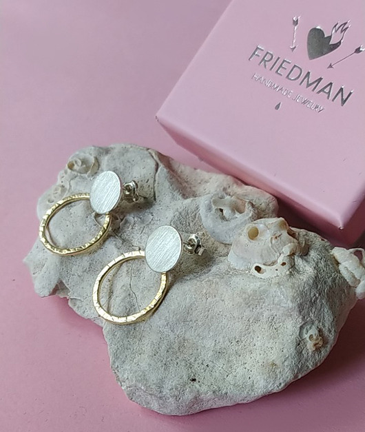 kolczyki srebrne Kolczyki PABLO G, srebro 925 pokryte 24K złotem