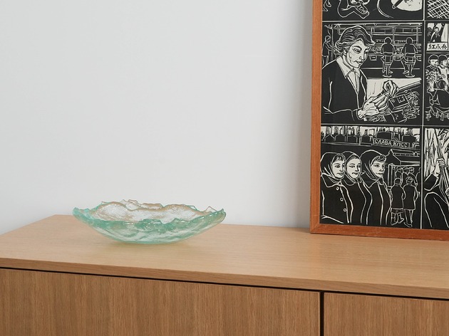 patery i talerze Patera szklana, duński design, lata 70, produkcja: Dania