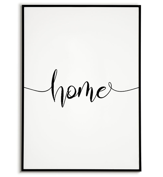 plakaty Plakat, grafika Home - napis