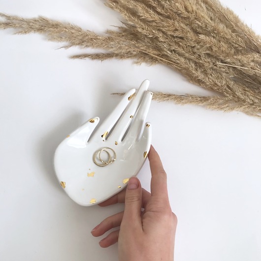 Ceramiczna Dłoń Złote Ciapki Maison Fragile