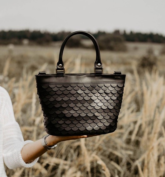 torby na ramię Torebka ze skóry Handmade - Czarna